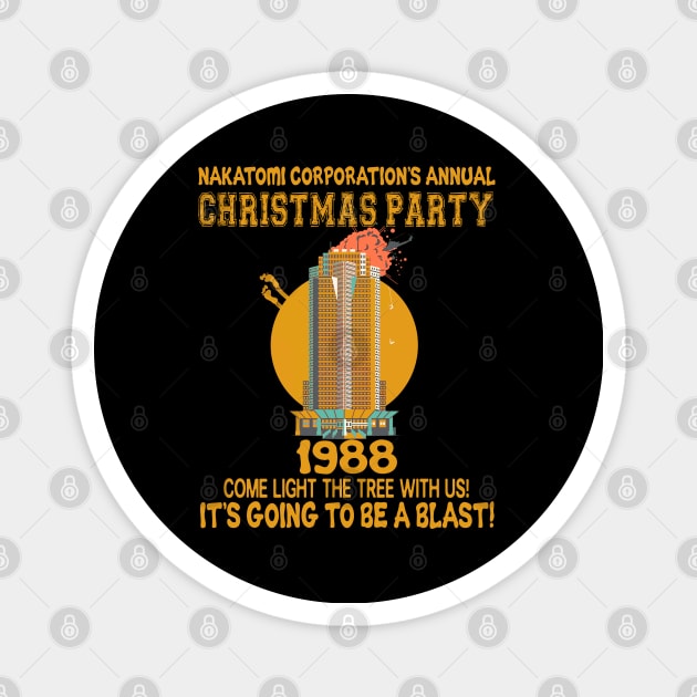 Nakatomi Plaza Christmas Party 1988 Magnet by Raul Caldwell